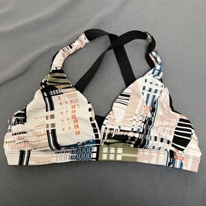 Victoria Sport Bra Abstract Print Strappy‎ Back Activewear Womens Size Large